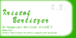 kristof berlitzer business card